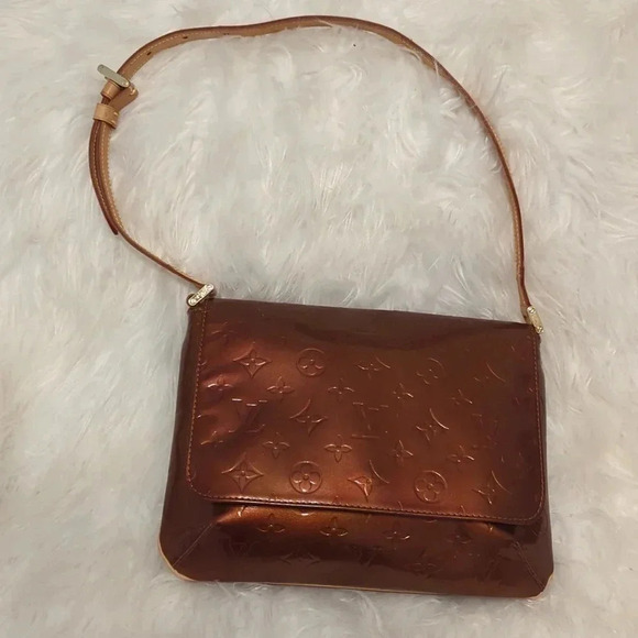 Authenti Louis Vuitton Vernis Thompson Street Shoulder Bag Brown M91124 LV 8117J - Picture 1 of 12